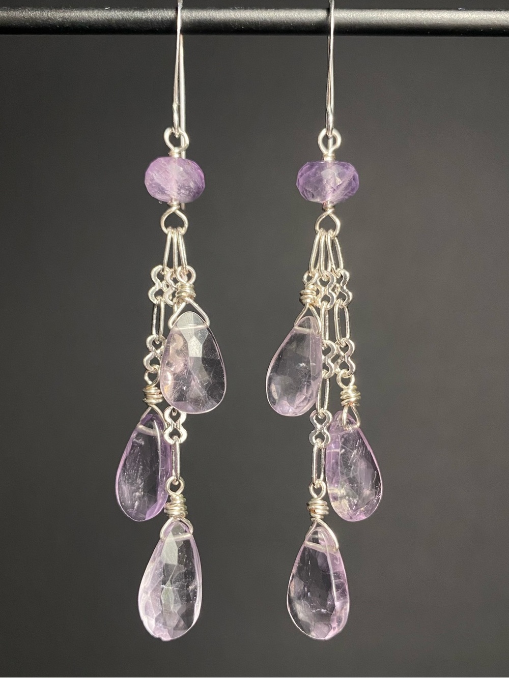 Lavender Amethyst Drop Earrings